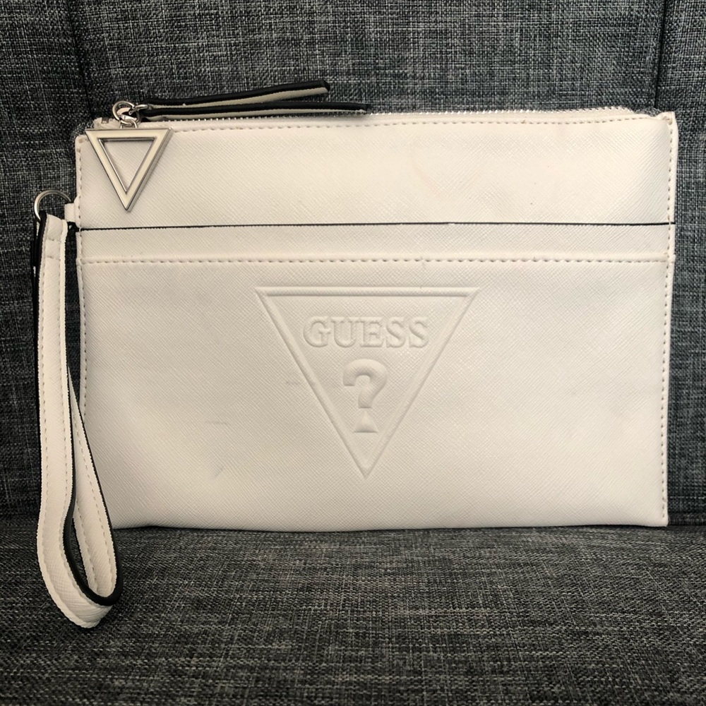 Guess White Wristlet